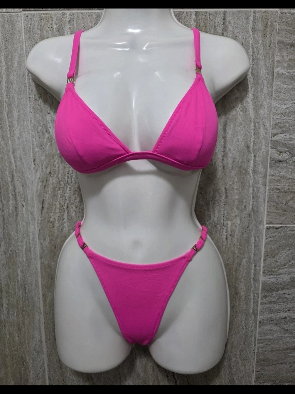 Victoria's Secret Hot Pink Triangle Bikini Set